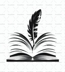 Offenes Buch und Feder